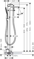 Hansgrohe 31471000 METRIS New vaňová batéria na podlahu,chróm