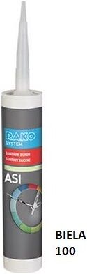 RAKO system ASI 100 Silikónový tesniaci tmel, vodeodolný-protiplesňový,mraz,310 ml, Biela
