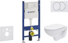 Geberit SET Duofix Basic Delta 111.153.00.1 závesné WC Delfi so sedátkom tlačítko Delta 01 Biela