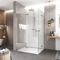 Mereo Zalamovací sprchový kút Novea obdĺžnik 100x80 cm, chróm ALU, sklo Číre,rohový vstup CK13813ZVR