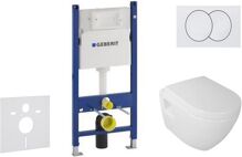 Geberit SET Duofix Basic Delta 111.153.00.1 závesné WC Nera sedátko SoftClose tlačidlo Delta 01 Biela
