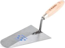 KUBALA Lyžica polkruhová z brúsenej ocele, 220 mm, drevená rukoväť