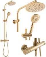 REA sprchový pákový stĺp BLISS Zlatá + termostat REA-P8806