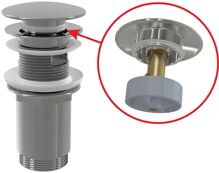 ALCA Výpusť umývadlová CLICK/CLACK 5/4" celokovová s prepadom veľká zátka A392C Ľahko čist