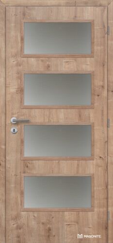 Doornite CPL-Premium laminátové DOMINANT 4 SKLO Dub prírodný-vertik interiérové dvere, DTD