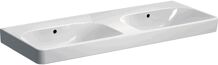 Geberit Smyle Square Dvojumývadlo 1200x480mm, bez otvorov pre bat., 2 prepady, biela 500.224.01.1