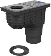 CHUDEJ, Strešný lapač - kanalizačná vpusť spodná, ŠTANDARD D110/D125 mm - čierna KV110125ST