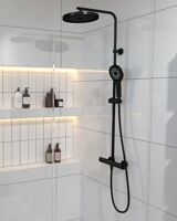 Kielle Sprchový set s termostatom, 26 cm, 3 prúdy, matná čierna 20602014 (5) (4)