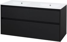 Mereo Opto, kúpeľňová skrinka s keramickým umývadlom 121 cm, čierna CN943