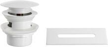 Aqualine SET krytka prepadu, vaňová výpusť 1"1/2, Click Clack, biela lesk TF9005W