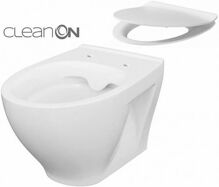 Cersanit MODUO WC misa závesná CleanOn a WC sedátko DELFI Slim SC, Biela K701-147 K701-147