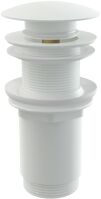 ALCA Výpusť umývadlová CLICK/CLACK 5/4" celokovová bez prepadu, veľká zátka biela A395B A3