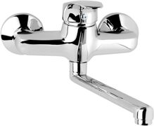 Mereo Drezová nástenná batéria, Sonáta, 150 mm, s ramienkom plochým rovným 300 mm, chróm CB30206N