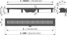 ALCA Simple-Podlahový žľab s okrajom pre perforovaný rošt, mosadz APZ10BLACK-750BRASS (2) (1)
