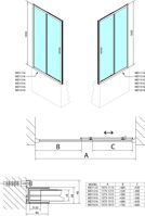 Polysan DEEP sprchové dvere na vaničku 160x165 cm Číre/Chróm Posuvné dv. MD1616 (11)