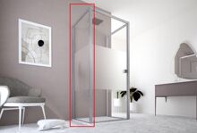FORTE Deco F1C bočná stena 90x200 cm sklo Acidato rám Čierny (2) (1)