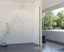 HOPA LAGOS GOLD NEW 200 Walk-in sprchový kút šírka 150 cm sklo Flutted a vzpera