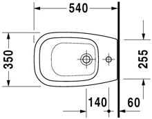 Duravit D-Code Bidet floor standing 54 cm D-Code white, with of, with tp, 1 th (1)