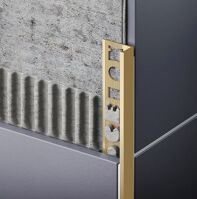 Celox Ukončovací profil tvar „L" hranatý, Al-Elox Zlatý, pre obklad 10 mm dĺžka 2,5 m