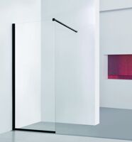 Hopa LAGOS BLACK walk-in pevná stena 80x195 cm,rám Čierny Al, sklo Číre,1x vzpera BCLAGO80
