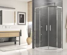 Ronal OCELIA štvrťkruhový sprchový kút 90x90 cm sklo Číre profil Chróm Posuvné dvere OCER550905007