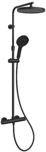 Kielle Sprchový set s termostatom, 26 cm, 3 prúdy, matná čierna 20602014