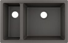 Hansgrohe S51 S510-U635 granitový dvojdrez 658x398x190 mm Kamenná Šedá