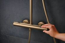 Hansgrohe Pulsify S Puro nástenný sprchový set s termostatom Ecostat Fine brúsený  Br onz (1)