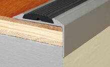 Effect, Schodová lišta ANODA A38, v.30 x š.46mm, 2,7m Elox šróbovacia protišmyk Strieborná A38/2,7/SROB/A/str