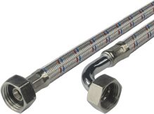 Klum Pripojovacia hadica 8x12, FxF, 1/2"x1/2" s kolienkom, 100cm, nerez opletenie CR397C