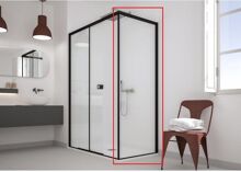 Forte DECO F1AB bočná stena 80x200 cm,sklo Acidato,rám Čierny