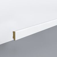 Lišta soklová Egger 40 hranatá "Cubical" L201 RAL9016 MDF fólia Biela pretierateľná 40x16x2400 mm