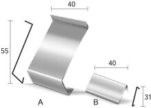Celox hliníková spojka pre profil DRIP Plus 20 mm, 40 mm, SvetloŠedá