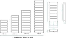 HOPA PERTH kúpeľňový radiátor 600x1200 mm 525 W stredové pripojenie Čierna matná RADPE (9) (9)