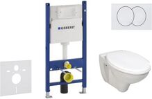 Geberit SET Duofix BasicDelta 111.153.00.1 závesné WC Taurus sedátko SoftClose tlačítko Delta 01 Biela