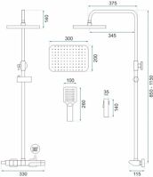 REA sprchový pákový stĺp s termostatom ROB Čierna REA-P6627 (9) (8)