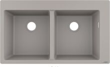 Hansgrohe S51 S510-F770 granitový dvojdrez 860x490x190 mm Betónová Šedá