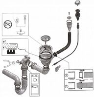 Alveus sifón Pop-up 1113101 pre drez Record 30 1113101