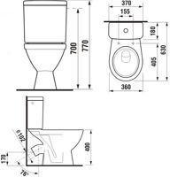 Jika LYRA PLUS WC-kombi stojace, šikmý odpad,spodné napúšťanie,hlboké splach.,vr.nádržky (1)