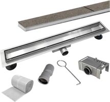 Mereo Odtokový nerezový sprchový žľab 100 cm, vr. roštu TILE CZ135