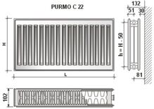 Purmo radiátor COMPACT C22 550x2000 bočné pripojenie-paneláková rozteč (3)