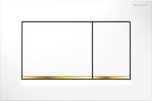 Geberit 115.883.KK.1 SIGMA 20 hranaté ovládacie tlačidlo, Plast, Biela/Zlatá