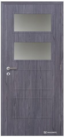 Masonite CPL-Deluxe laminátové interiérové dvere DOMINANT 2 SKLO, Fleewood Lávovošedý, DTD