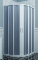 Forte FLEX-LUNA NEW štvrťkruh.kút 100x100cm Polystyrol/Biely Posuv.dv. zatv.na stred