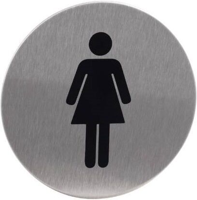 Walteco Rozlišovacia značka "WC-ženy", O 75 mm, samolepiaca, nerezová oceľ 148311