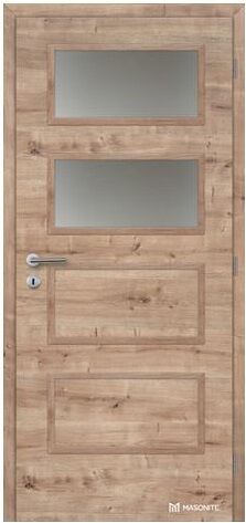 Masonite CPL-Deluxe laminátové interiérové dvere DOMINANT 2 SKLO, Dub Prírodný horiz, DTD
