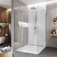 Mereo Sprchový kút, Novea,štvorec,90x90 cm,chróm ALU, sklo Číre, dvere ľavé a pevný diel CK10215ZL