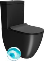 GSI PURA WC kombi, Swirlflush, spodný/zadný odpad, čierna dual-mat