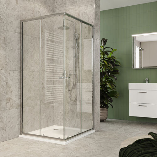 Mereo Sprchový kút, Kora Lite, štvorec, 80 cm, chróm ALU, sklo Číre CK34133Z