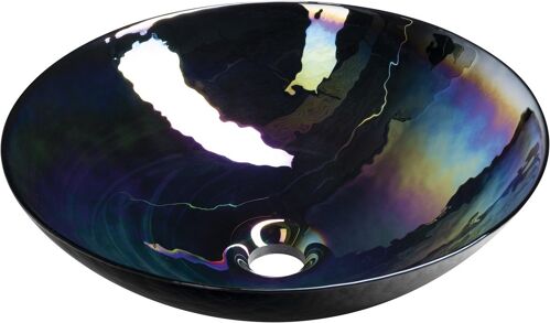 Sapho DECORA NERO MURANO sklenené umývadlo na dosku, priemer 41cm, čierna